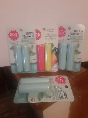 4 Twin Packs Eos Lip Balm Stick 3 Sweet Mint 1 Coco & Pine Apple Passion Fruit  • $21.95