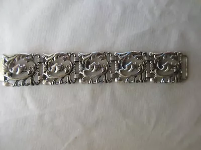 Vintage Signed DANECRAFT Sterling Silver 5 Link Bracelet Open Dimensional Leaves • $70