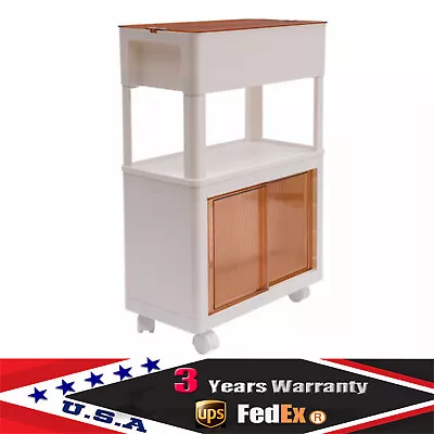 3-Tier Kitchen Island Cart Rolling Storage Cabinet Cart W/Drawer & Rack Shelves • $55.10