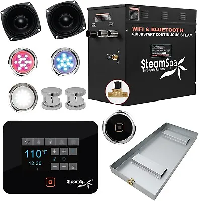 Black Series Steam Bath Shower Generator Kit System WiFi Bluetooth 12kW Chrome • $1999.95