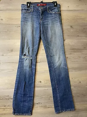 X2 Women’s Denim Laboratory Distressed Dark Blue Jeans Size 28  A2 • $15.95