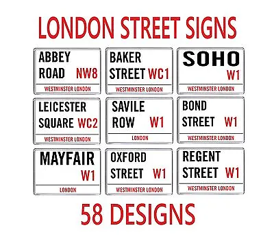Famous Iconic London Street Sign Fridge Magnet 58 Designs • £2.85