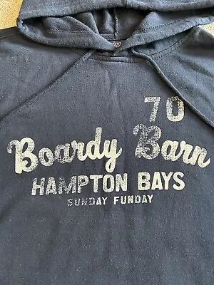 Vintage Boardy Barn Hampton Bays Sunday Funday Blue Hoodie Unisex Size Medium • $29.99