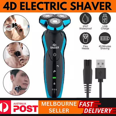 4D 3 Heads Razor Beard Trimmer Men's Clipper Electric Shaver Cordless USB Charge • $26.89