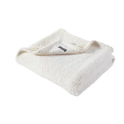 Eddie Bauer Solid Fleece Beige Throw Blanket-50X60 • $7.99