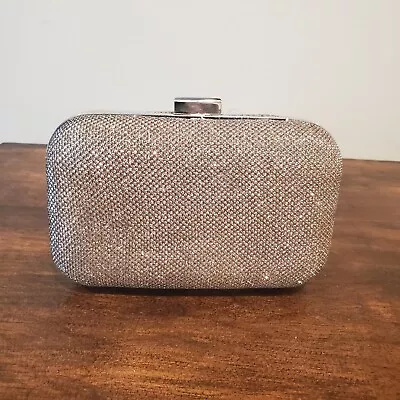 Jessica McClintock Champagne Sparkle Clutch Minaudiere Metallic Lurex Formal • $25