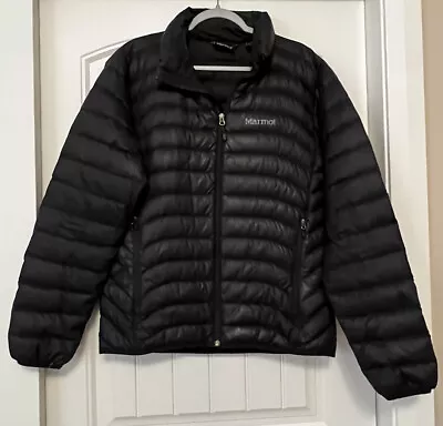 Black Marmot Jacket Women’s Size M 600 Fill Quilted Puffer Winter Coat Full Zip • $32.99