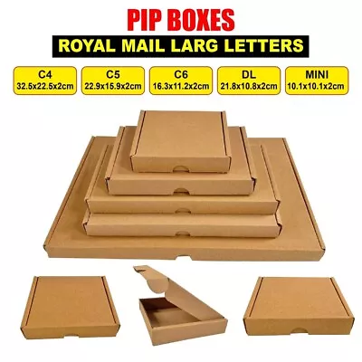 Large Letter Box Royal Mail PIP Boxes C4 C5 C6 DL C7 Card Board Postal Mailing • £276.95