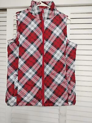 Jason Maxwell Vest Plaid Outdoor Collection Puffer Quilted Size Medium • $24.99