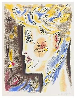 Signed Original ANDRE MASSON Limited Edition Color Lithograph  SURREALIST WOMAN  • $1200