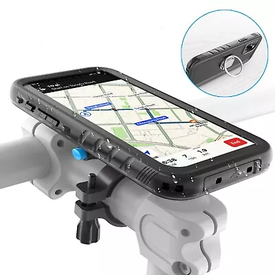 PlusAcc Aluminum Bike Phone Holder For IPhone 12 13 Pro Max With Waterproof Case • $17.99