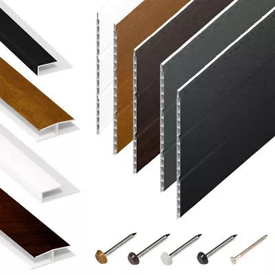 £12.95 • Buy Hollow Soffit Board / UPVC Plastic Panel Ceiling Cladding & Trims - 5m Lengths