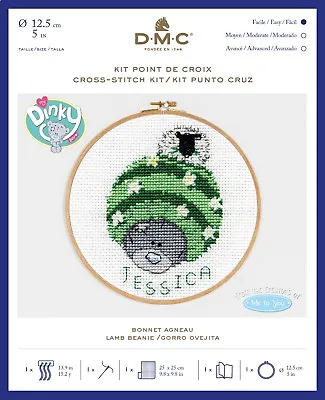DMC My Dinky Bear Me To You Cross Stitch Kit With Hoop BL1162/72 Lamb Beanie • £13.99