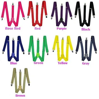 Mens Ladies Unisex Adjustable Braces Suspenders Fancy Dress Clip On • $4.28