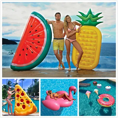 Inflatable Giant Swim Pool Floats Raft Air Lounge Bed Swimming Pool Beach Float • £6.39