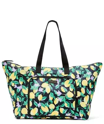 Victoria's Secret VS Getaway Packable Weekender Black Lemon Citrus Large Tote • $29.98