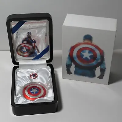 2016 Fiji $2 - Marvel Captain America Shield - 2 Oz .999 Silver - NO Slipcover • $335