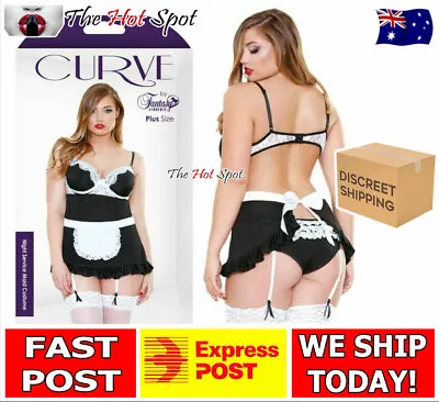 Fantasy Lingerie Curve Night Service Maid Costume Plus Size Cleaner FAST POST • $73.99