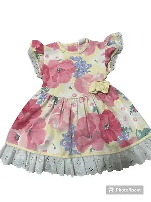 Vintage Baby Girl Dress Floral Lace Pastel Easter Size 3T • $25