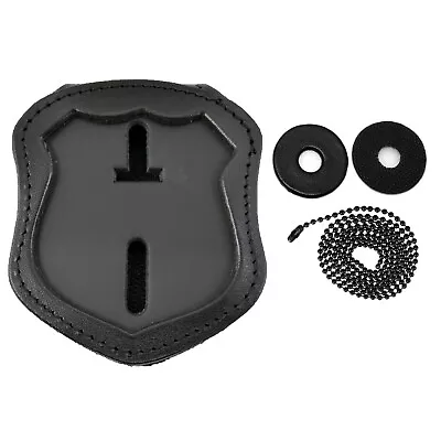 $23.18 • Buy Perfect Fit Belt Clip Badge Holder NY Police Fits NYPD Patrol Shield Black Chain