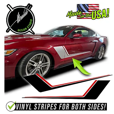 Side Hockey Racing Stripe Decal Fits Ford Mustang 2015-2019 2020-2023 Roush GT • $64.99