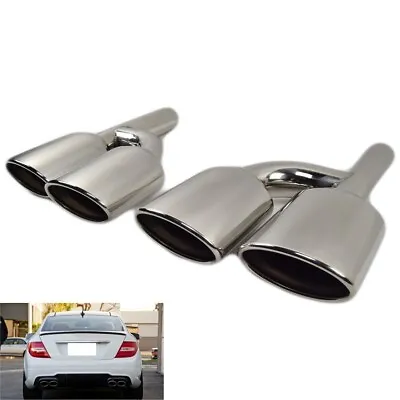 Pair For Mercedes Benz AMG Style Exhaust Tips W212 E350 E400 C63 C300 C350 W204 • $199.99