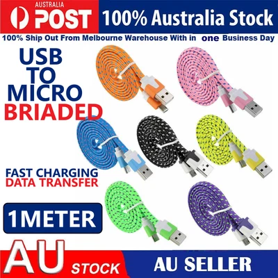 $2.99 • Buy Micro USB Cable 1M Fast Charging Charger Long Cord For Android Samsung Galaxy AU