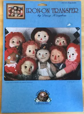 Raggedy Ann Volland Dolls Belindy Doll Iron On Transfer NEW In PKG Daisy Kingdom • $3.99