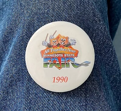 1990 Minnesota State Fair All Together Now Let's Celebrate 2 1/4  Celluloid • $5.99