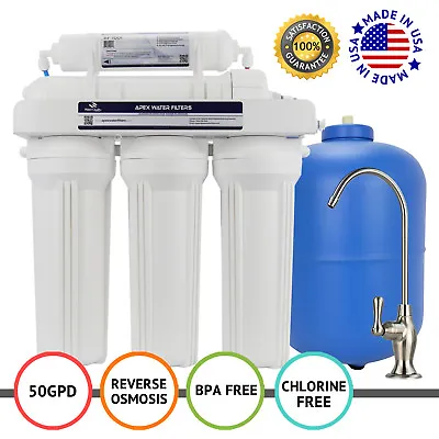 APEX MR-5050 5 Stage 50 GPD RO Reverse Osmosis Drinking Water Filter System • $285.95