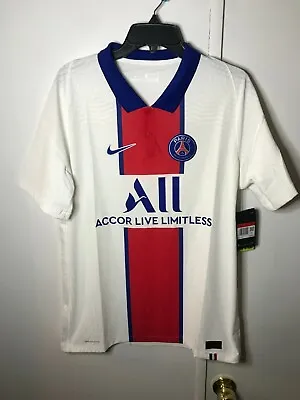 Nike Mens Paris St Germain PSG Vapor Knit White Away Soccer Jersey CD4188-101 • $69.99