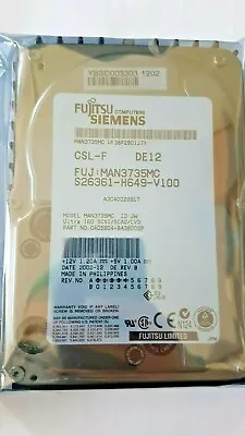 73 GB Fujitsu MAN3735MC 10K U160 SCSI SCA-2 80pin 3.5   Hard Drive New • $48.22