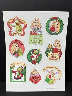 Vintage 1983 Muppets Hallmark Stickers Complete Sheet MISS PIGGY Christmas • $10
