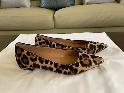 J Crew Women's  Leopard Leather Flats Size 7 • $45