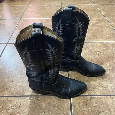 Vintage Tony Lama Exotic Leather Boots El Paso USA Size 9.5 Lizard Snake Gator • $49.95