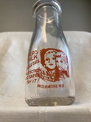 Vintage 10oz Milk Bottle Peplau's Dairy New Britain Connecticut • $9.99