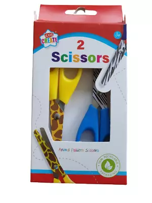 £3.25 • Buy 2 X CHILDRENS SAFETY SCISSORS METAL Kids Child School Blade 5  Animal Print