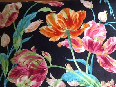 Laura Ashley Gosford Charcoal Multi  Fabric Cushion Bolster Cover. Striking! • £19.99