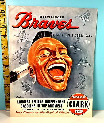 1955 Milwaukee Braves Baseball Scorecard V Reds HIGH GRADE!!🔥 Unscored • $75