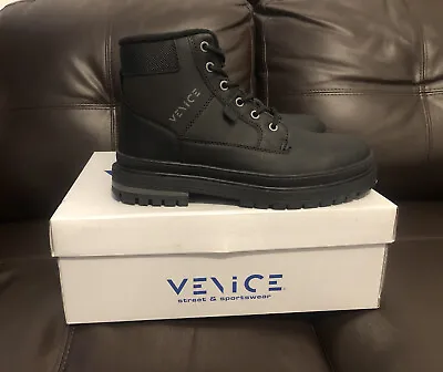 Venice Black Lace Up Boots Shoes UK 7.5 EU 41 £35 • £25.99
