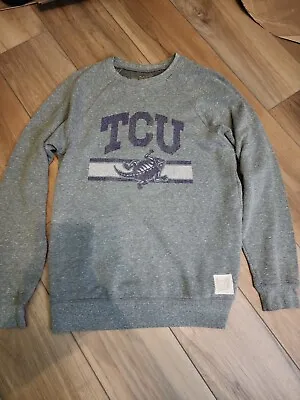 Original Retro Brand TCU Horned Frogs College Grey Sweatshirt Men's Small • $34