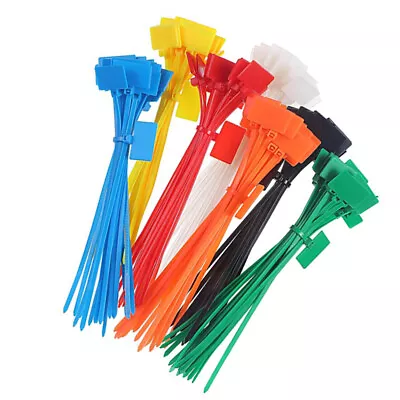 250pcsplastic Label Tags Cable Labels Numbered Zip Ties Black Zip Ties Wire • £11.89