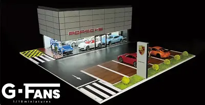 1:64 Porsche Dealership/Service Centre Garage Diorama Display With LEDs - G-Fans • $79.99