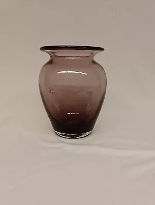 Blenko Purple Amethyst Hand Blown Art Glass Vase 8  • $15