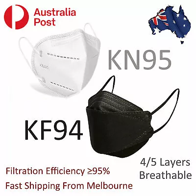 $11.88 • Buy KF94 N95 KN95 Mask Certified Disposable Respirator 3D Face Masks 4/5 Layers Au