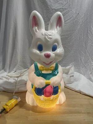 Easter Bunny Rabbit Basket Eggs Blowmold 19” General Foam Plastics Light Works • $39.99