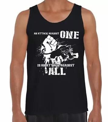 Black Panther People's Party Attack Logo Men's Tank Vest Top - Malcolm X • $27.60