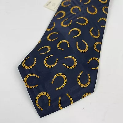 VTG 90’s Polo By Ralph Lauren Horse HandMade Men’s Tie Equestrian Horseshoe Silk • $49.99