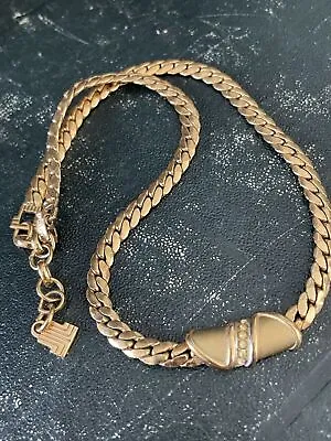 LANVIN Vintage Jewelry Necklace Chain Gold Plated Old Design Germany Retro Old • $131.93