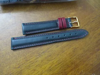 Genuine Leather Hadley Roma Watchstrap Watch Band Strap 18mm Forest Burgundy Gol • $12.59